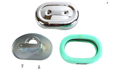 Oval Air Cleaner Assembly Chrome