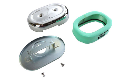 Oval Air Cleaner Assembly Chrome