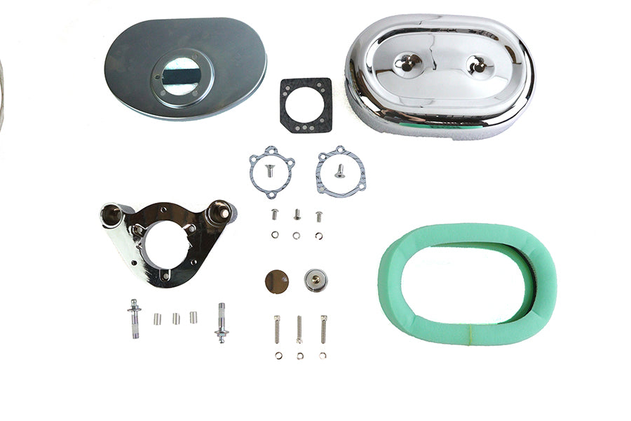 Retro Oval Air Cleaner Assembly Chrome