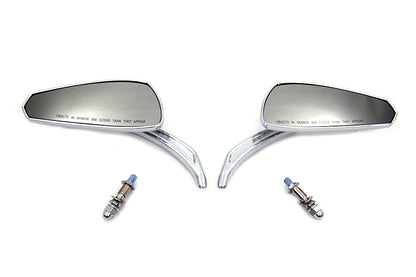 Chrome Tribal Teardrop Mirrors with Billet Stems
