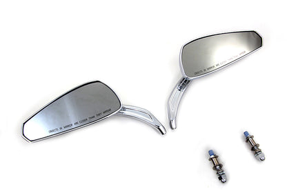 Chrome Tribal Teardrop Mirrors with Billet Stems