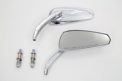 Chrome Tribal Teardrop Mirrors with Billet Stems