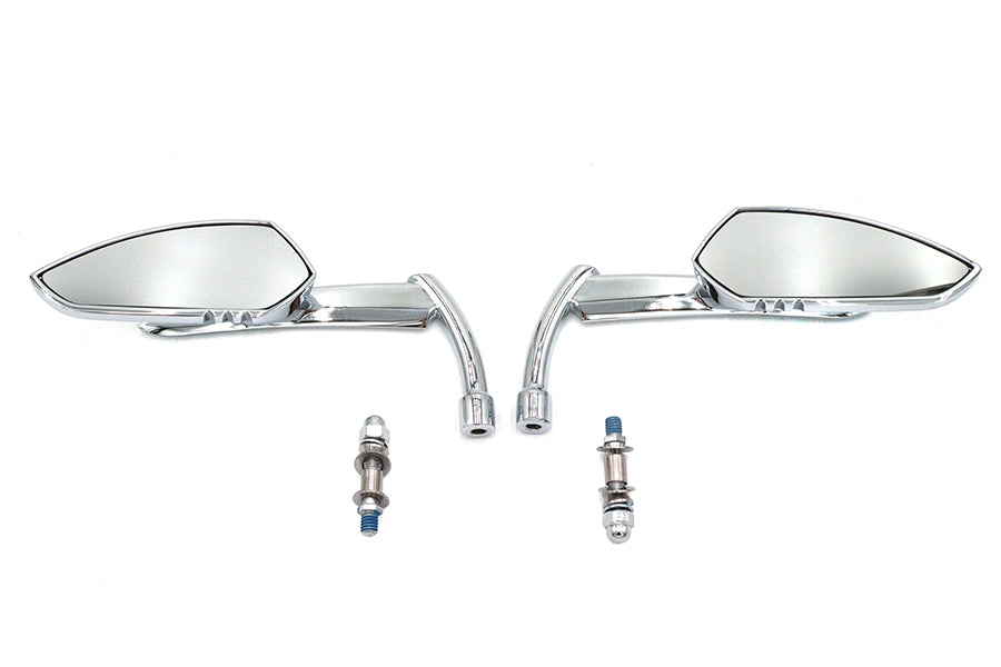 Teardrop Apache Style Mirror Set Billet Chrome