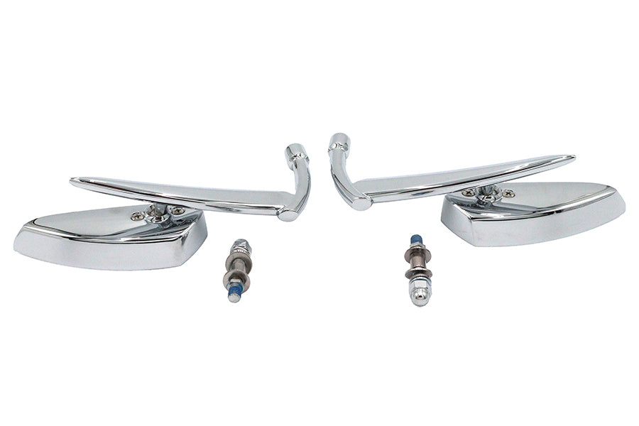 Teardrop Apache Style Mirror Set Billet Chrome