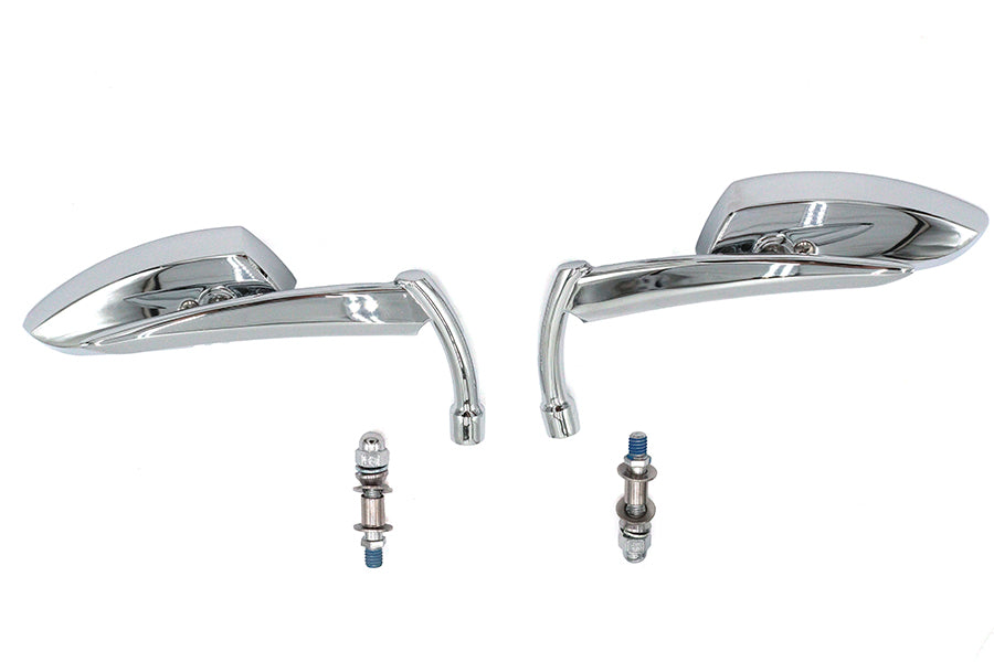 Teardrop Apache Style Mirror Set Billet Chrome