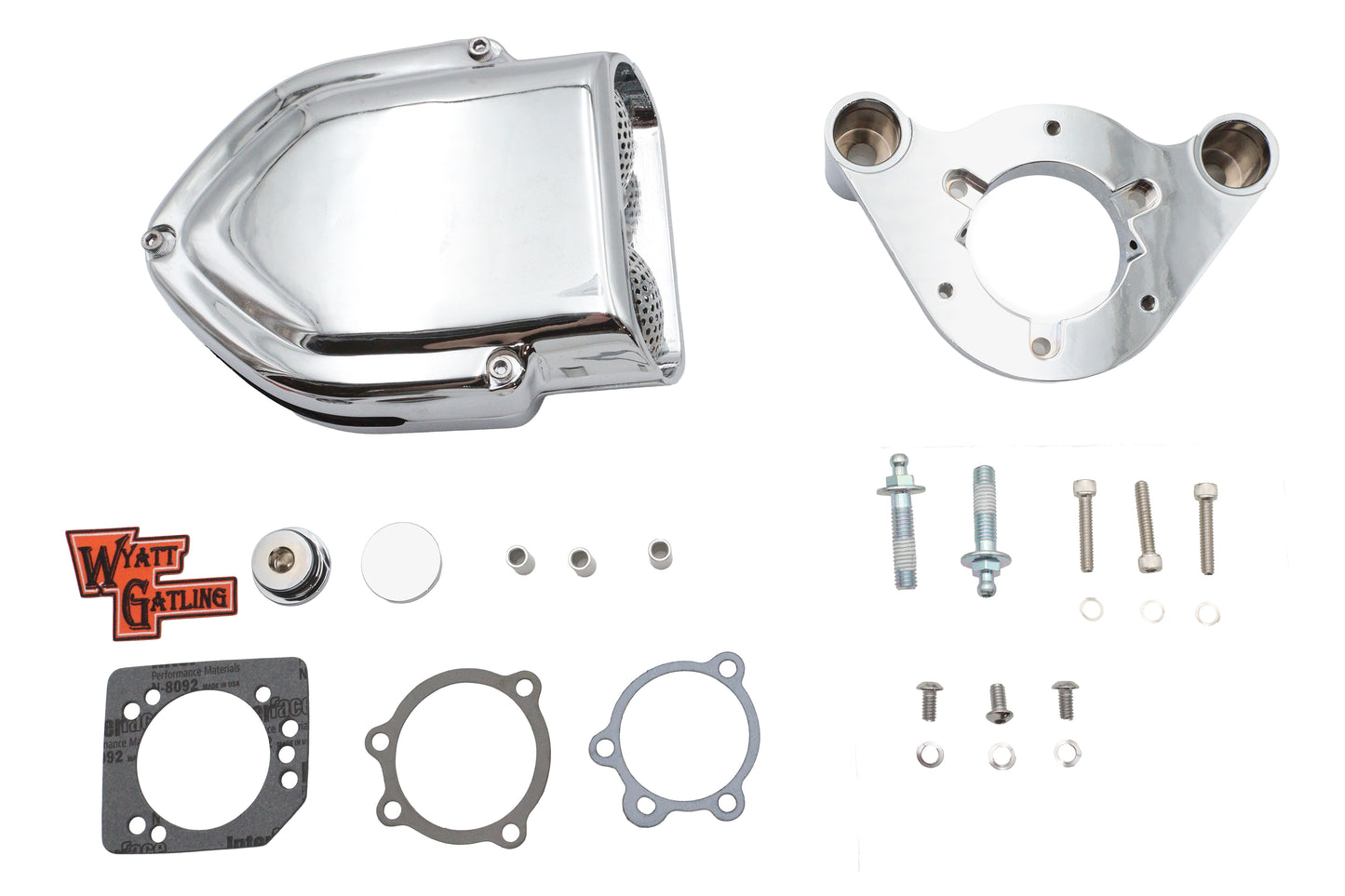 Wyatt Gatling V-Charger Air Cleaner Kit Chrome