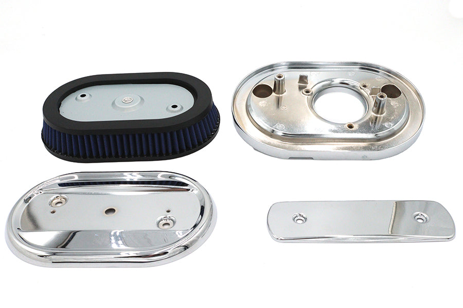 M8 Oval Air Cleaner Cover Kit Chrome