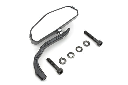 Black 5 Skull Mirror with Billet Worm Stem