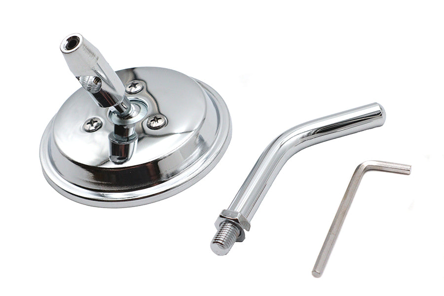 3 Round Mini Mirror Top Triple Tree Mount Chrome