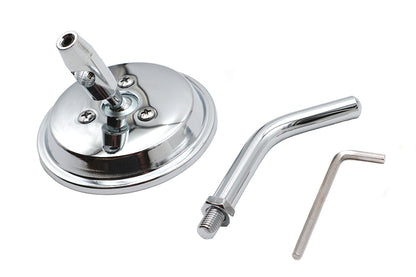 3 Round Mini Mirror Top Triple Tree Mount Chrome