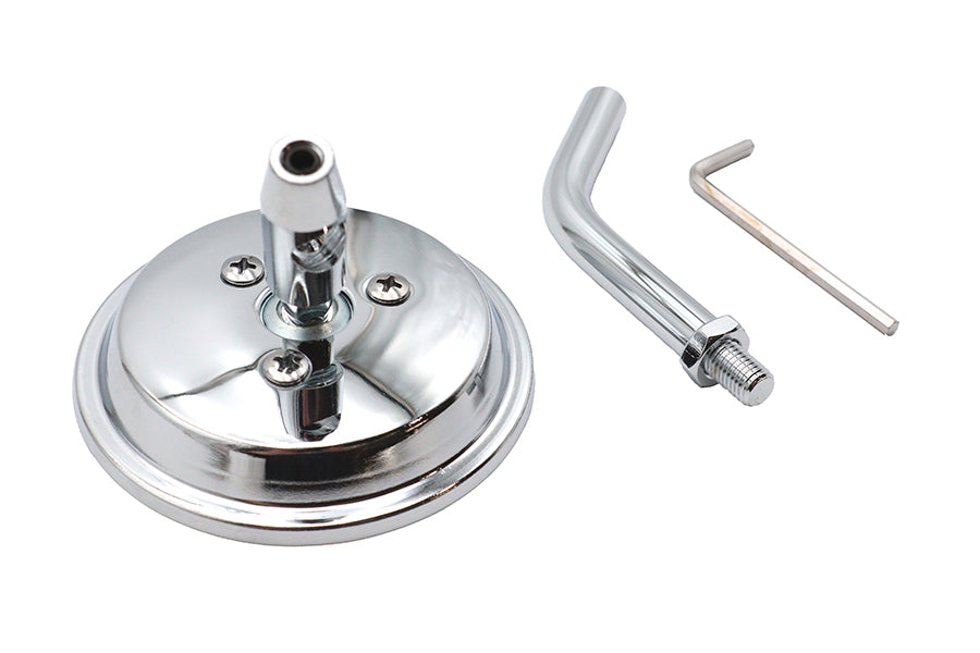 3 Round Mini Mirror Top Triple Tree Mount Chrome