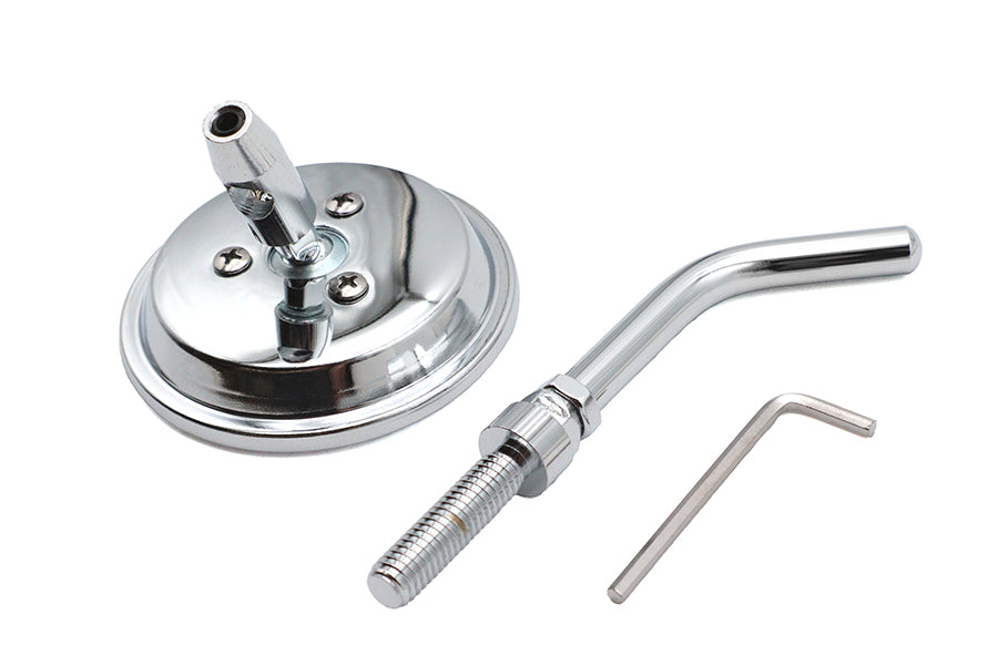 3 Round Mini Mirror Top Triple Tree Mount Chrome