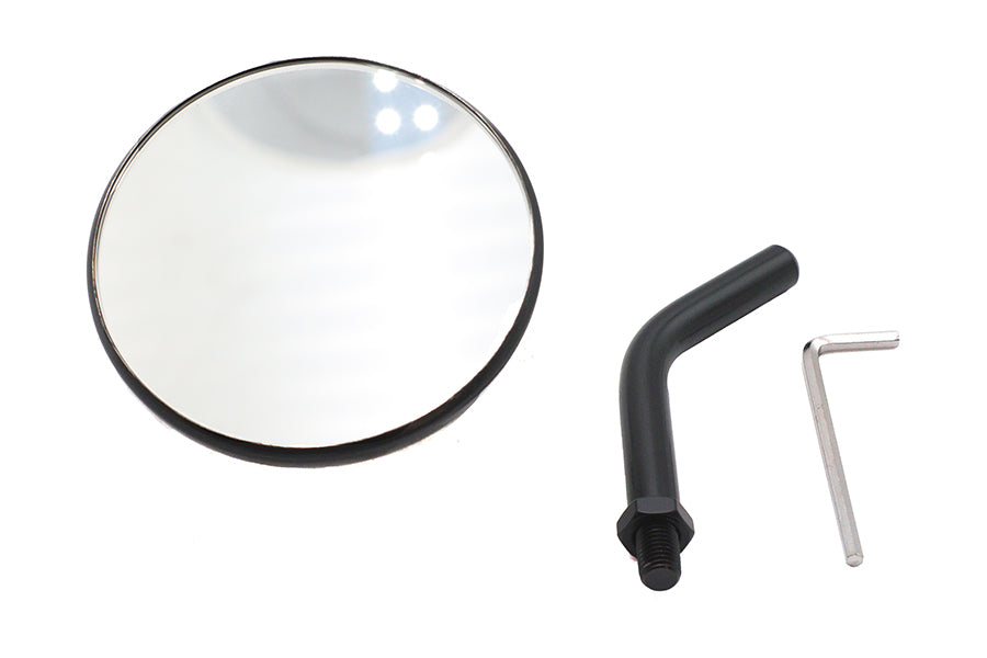 3 Round Mini Mirror Top Triple Tree Mount Black