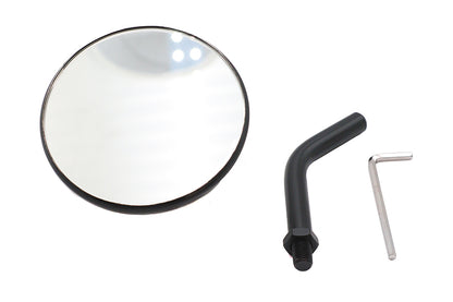 3 Round Mini Mirror Top Triple Tree Mount Black