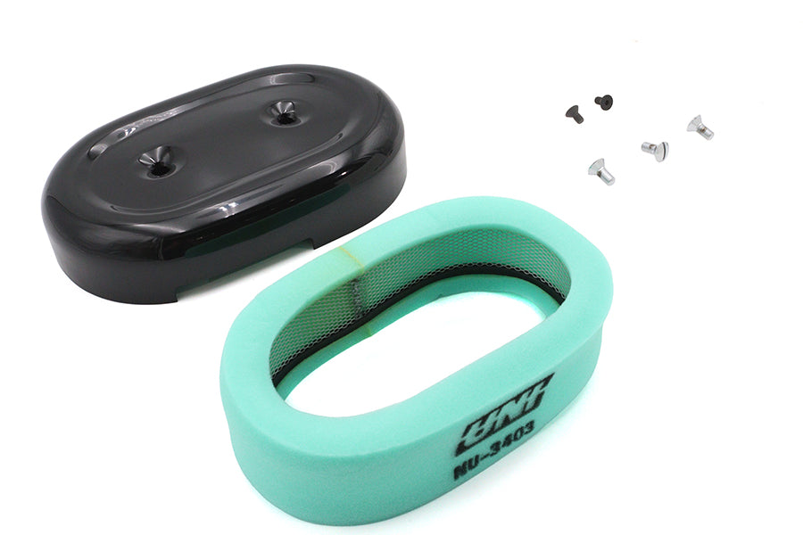 M8 Oval Air Cleaner Cover Kit Black