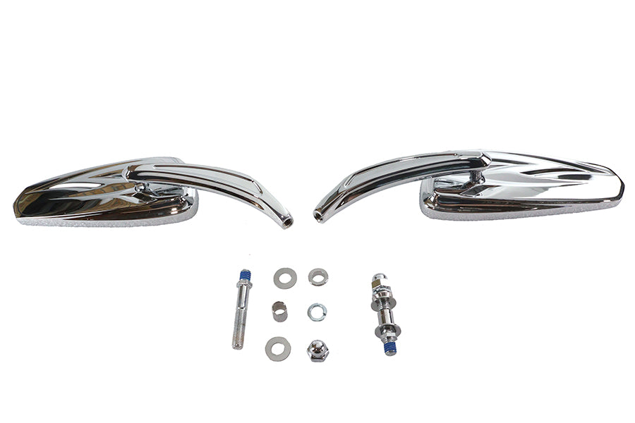 Wyatt Gatling Teardrop Mirror Set Chrome