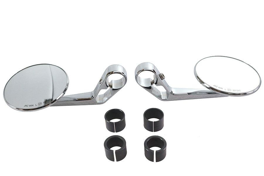 Wyatt Gatling Round Mirror Set Chrome