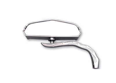 Chrome 5 Skull Mirror with Billet Worm Stem