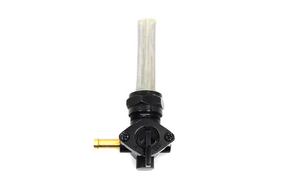 Black Petcock with Nut and 90° Left Outlet