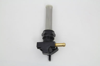 Black Petcock with Nut and 90° Left Outlet