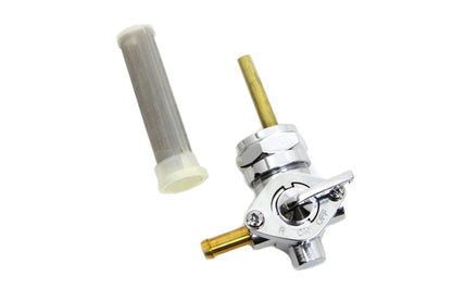 Chrome Petcock with Nut and 90° Left Outlet