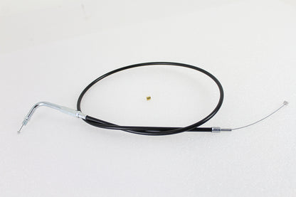 Black Throttle Cable with 38 Casing and 90° Elbow Fitting