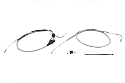 43 Stainless Steel Throttle and Idle Cable Set Clear Coat