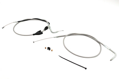 43 Stainless Steel Throttle and Idle Cable Set Clear Coat