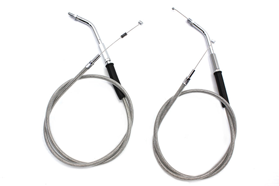 Stainless Steel Throttle and Idle Cable Set with 38 Casing