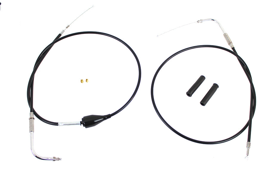 43 Stainless Steel Throttle and Idle Cable Set Black Coat