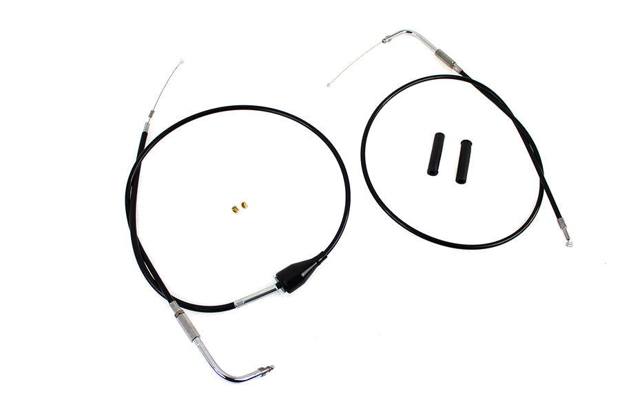 43 Stainless Steel Throttle and Idle Cable Set Black Coat