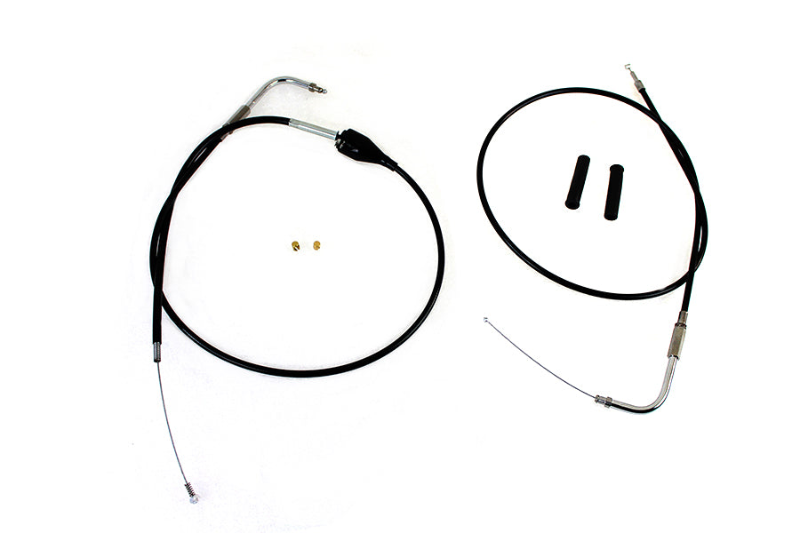 43 Stainless Steel Throttle and Idle Cable Set Black Coat
