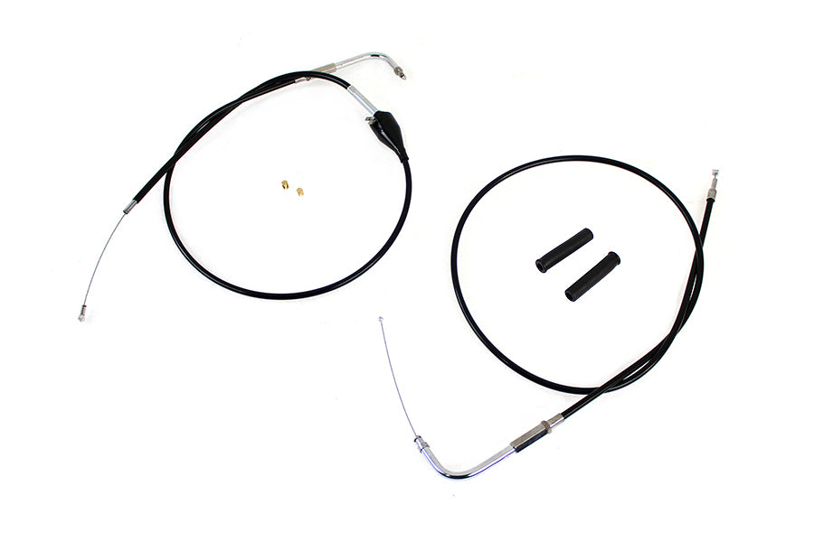 43 Stainless Steel Throttle and Idle Cable Set Black Coat