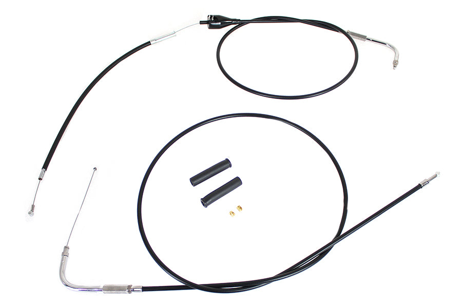 Stainless Steel Throttle and Idle Cable Set Black Coat +8",Y