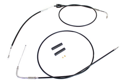 Stainless Steel Throttle and Idle Cable Set Black Coat +8",Y