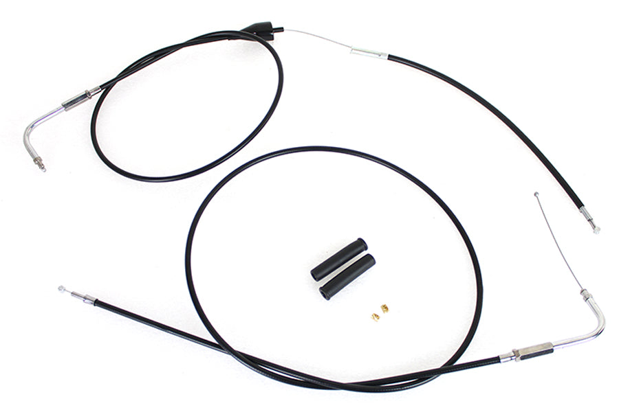 Stainless Steel Throttle and Idle Cable Set Black Coat +8",Y