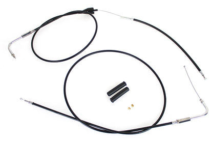 Stainless Steel Throttle and Idle Cable Set Black Coat +8",Y