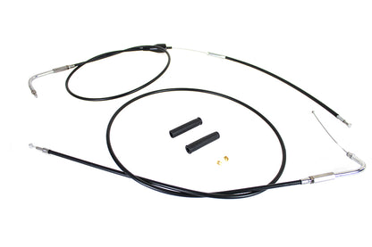 Stainless Steel Throttle and Idle Cable Set Black Coat +8",Y