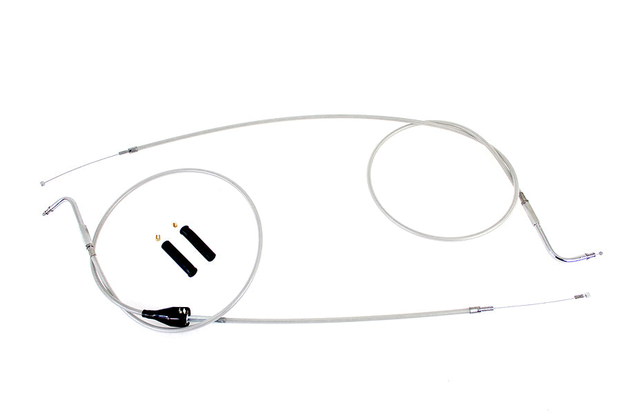 Stainless Steel Throttle and Idle Cable Set Clear Coat +8",Y