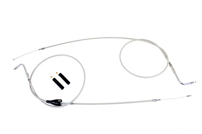 Stainless Steel Throttle and Idle Cable Set Clear Coat +8",Y