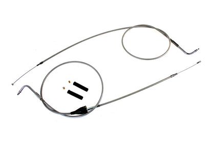 Stainless Steel Throttle and Idle Cable Set Clear Coat +8",Y
