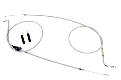 Stainless Steel Throttle and Idle Cable Set Clear Coat +8",Y