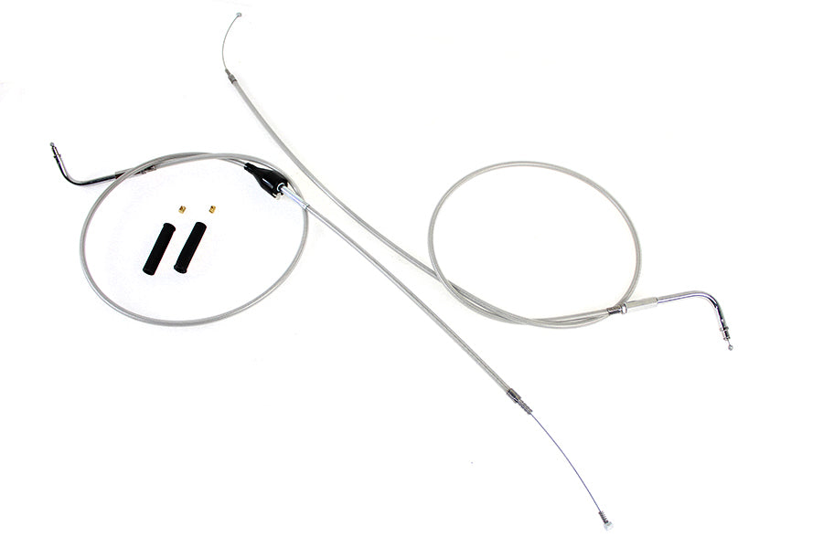 Stainless Steel Throttle and Idle Cable Set Clear Coat +8",Y