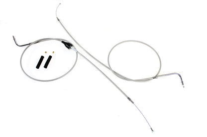 Stainless Steel Throttle and Idle Cable Set Clear Coat +8",Y