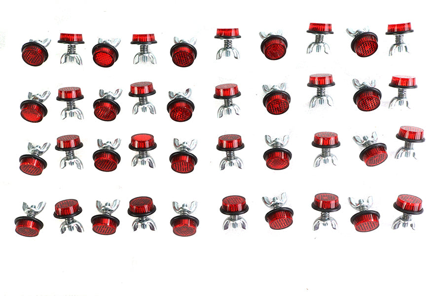 License Plate Frame Reflector Set Red