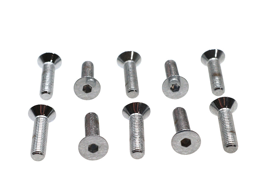 Allen Flat Head Screws Chrome 1/4 x 1