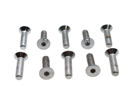Allen Flat Head Screws Chrome 1/4 x 1