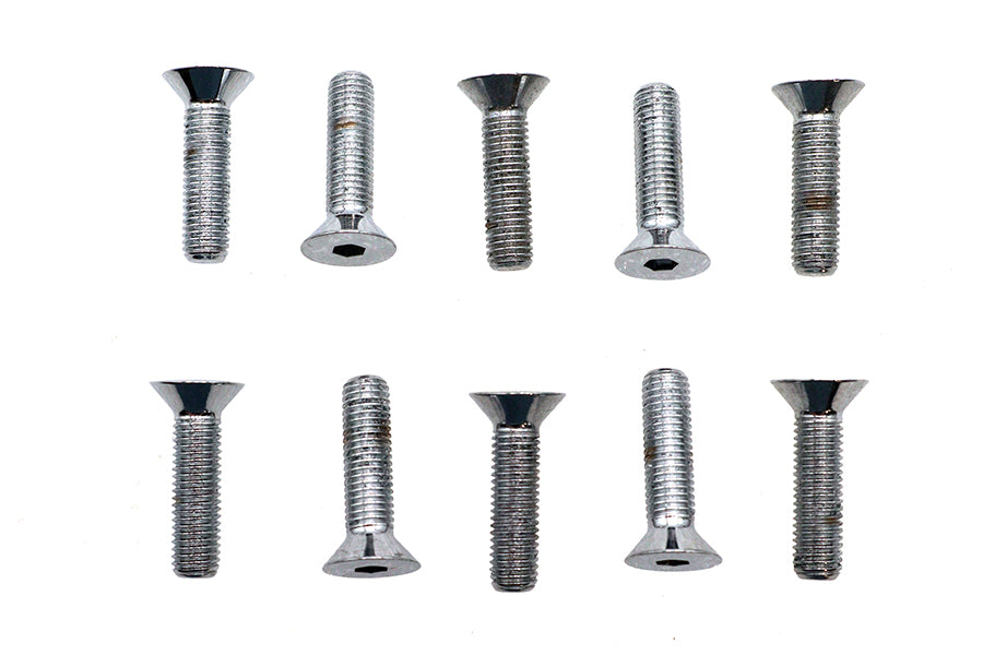 Allen Flat Head Screws Chrome 1/4 x 1