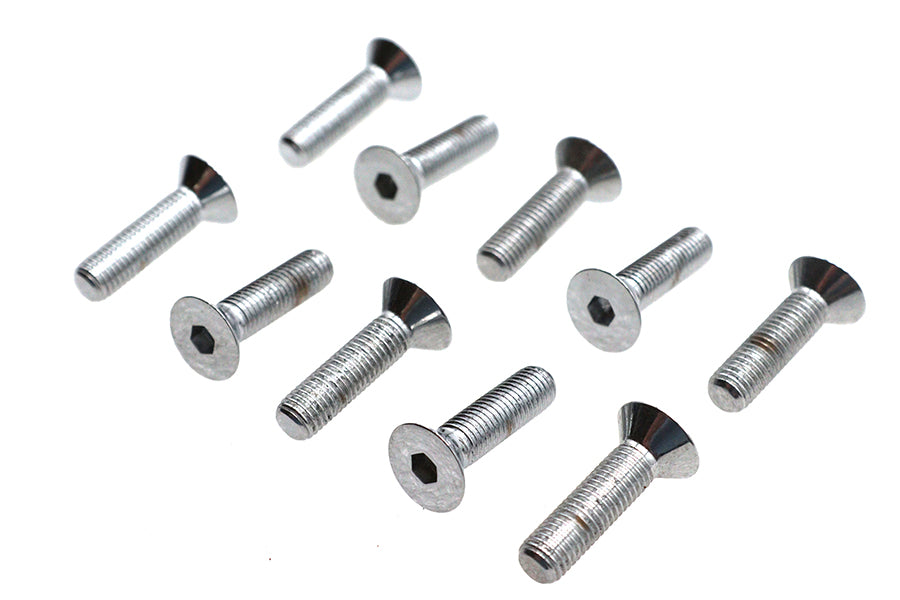 Allen Flat Head Screws Chrome 1/4 x 1
