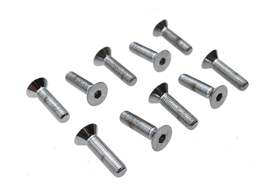 Allen Flat Head Screws Chrome 1/4 x 1